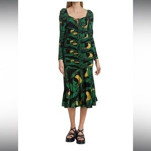 Ganni Ruched Midi dress